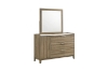 Picture of MESSINA 3-Drawer Dresser with Door Cabinet & Mirror (Light Brown)