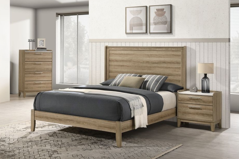 Picture of MESSINA  Bedroom Combo Set in Queen Size (Light Brown) - 3PC Combo