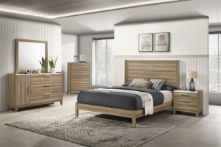 Picture of MESSINA Bedroom Combo Set in Queen Size (Light Brown) - 5PC Combo