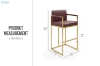 Picture of DAKOTA 30" Bar Height Bar Stool with Arms & Golden Finish Base (Wine Red)