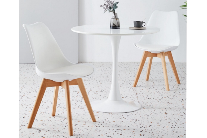 Picture of TULIP Dining Set (White) - 31.5" Table with 2 Chairs