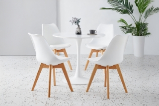 Picture of TULIP Dining Set (White) - 31.5" Table with 4 Chairs