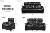 Picture of CALVIA Duo Motor Zero Gravity Adjustable Headrest Reclining Sofa Range with USB Port & LED Lighting +  Cup Holders & Reading Lights (Black)
