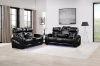 Picture of CALVIA Duo Motor Zero Gravity Adjustable Headrest Reclining Sofa Range with USB Port & LED Lighting +  Cup Holders & Reading Lights (Black)