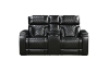 Picture of CALVIA Duo Motor Zero Gravity Adjustable Headrest Reclining Sofa Range (Black) - Loveseat with USB Port & LED Lighting + Cup Holders (2RRC)