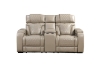 Picture of CALVIA Duo Motor Zero Gravity Adjustable Headrest Reclining Sofa Range (Beige) - Loveseat with USB Port & LED Lighting + Cup Holders (2RRC)