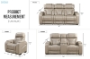 Picture of CALVIA Duo Motor Zero Gravity Adjustable Headrest Reclining Sofa Range (Beige) - Loveseat + Sofa Set