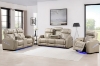 Picture of CALVIA Duo Motor Zero Gravity Adjustable Headrest Reclining Sofa Range (Beige) - Loveseat + Sofa Set