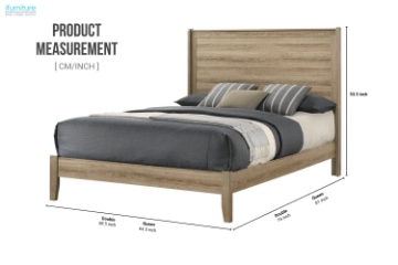 Picture of MESSINA  Bed Frame (Light Brown) - Queen