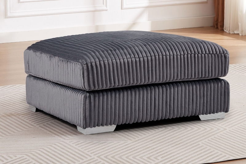 Picture of WINSTON Corduroy Modular Sectional Sofa (Grey) - Ottoman Only	