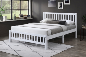 Picture of FORESTER Solid Wood Twin/Double/Queen Size Bed Frame(White) - Queen Size