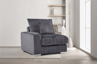 Picture of WINSTON Corduroy Modular Sectional Sofa (Grey) - Single LAF Armchair