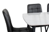 Picture of SAROTO 51" Sintered Stone Top 5PC Dining Set (Gloss White Table + Charcoal Chairs)