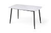 Picture of SAROTO 51" Sintered Stone Top 5PC Dining Set (Gloss White Table + Creamy White Chairs)