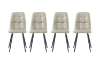 Picture of SAROTO 51" Sintered Stone Top 5PC Dining Set (Gloss White Table + Creamy White Chairs)
