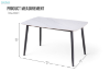 Picture of SAROTO 51" Sintered Stone Top 5PC Dining Set (Gloss White Table + Creamy White Chairs)