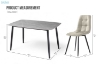 Picture of SAROTO 51" Sintered Stone Top 5PC Dining Set (Matte Grey Table + Creamy White Chairs)