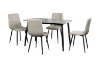 Picture of SAROTO 51" Sintered Stone Top 5PC Dining Set (Matte Grey Table + Creamy White Chairs)