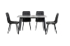 Picture of SAROTO 51" Sintered Stone Top 5PC Dining Set (Matte Grey Table + Charcoal Chairs)