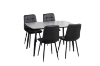 Picture of SAROTO 51" Sintered Stone Top 5PC Dining Set (Matte Grey Table + Charcoal Chairs)