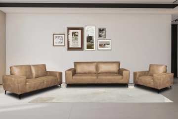 Picture of EASTWOOD Air Leather Sofa Range (Brown) - Armchair+Loveseat+Sofa Set