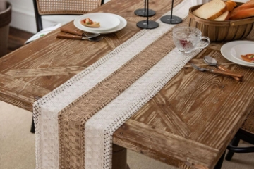 Picture of Cotton-Edged Woven Table Runner/Bed Runner with Tassel in 2 Sizes