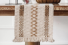 Picture of 376-005 Jute-Striped Woven Table Runner/Bed Runner with Tassel - 78.5"x12"