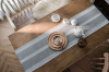 Picture of 376-009 Jacquard Geometric Pattern Table Runner/Bed Runner (Grey) - 78.5"x13"