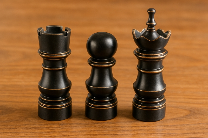 Picture of 650-011 17" Large Teak Root Chess Sculptures – Handcrafted Decorative Pieces