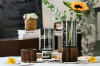 Picture of Elegant Glass Vase with Wooden Base