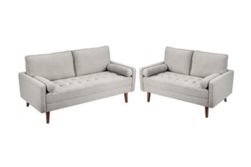 Picture of HAROLD Fabric Sofa Range (Beige) - Loveseat+Sofa Set