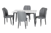 Picture of MIKASA 47" Sintered Stone Top 5PC Dining Set (Crisp-White Table + 4 Dark Grey Chairs)
