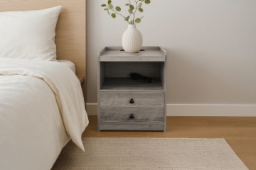 Picture of BRUNA 2-Drawer Bedside Table with Built-in Power Outlets